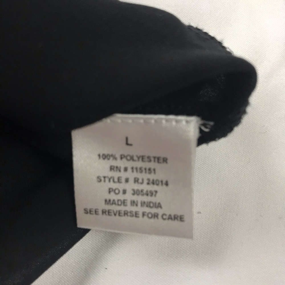 Black Sheer Ruffle Top Size Large - Picture 7 of 7
